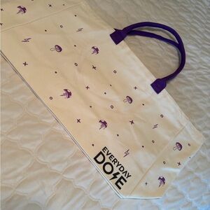 Everyday Doe Canvas Tote Bag with Purple Accents